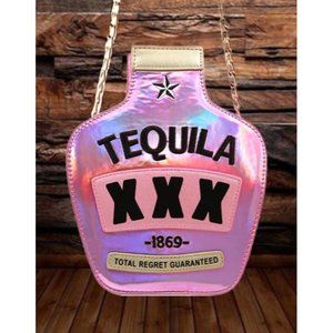 FUNNY PINK TEQUILA NOVELTY HANDBAG PURSE CROSSBODY BAG